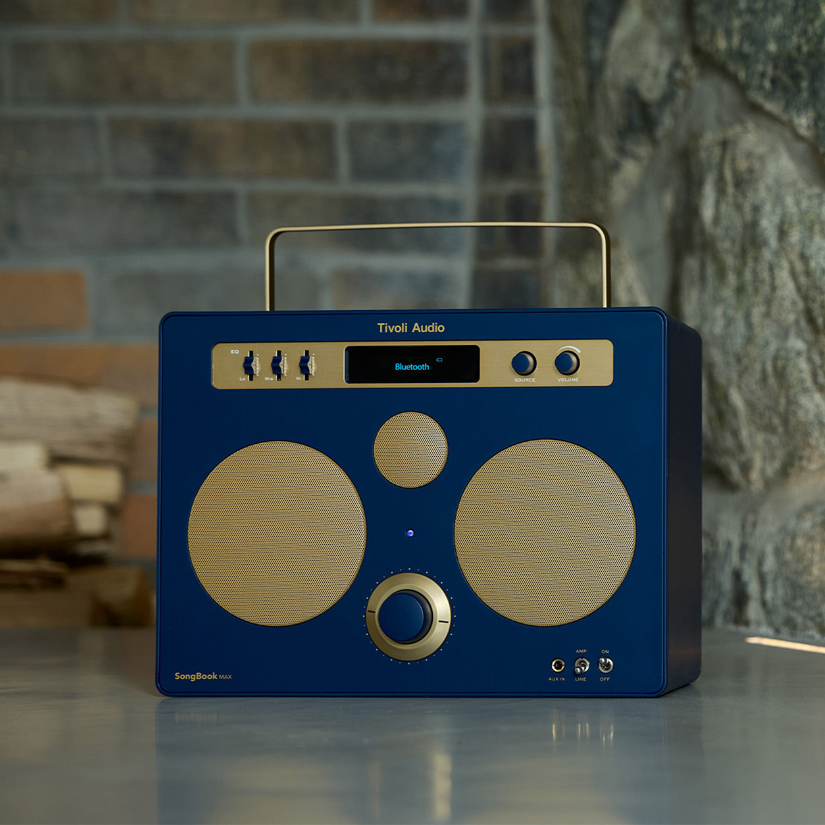 Tivoli Audio Songbook MAX Bluetooth Speaker with Built-In Pre-Amp and Carrying Handle (Blue)