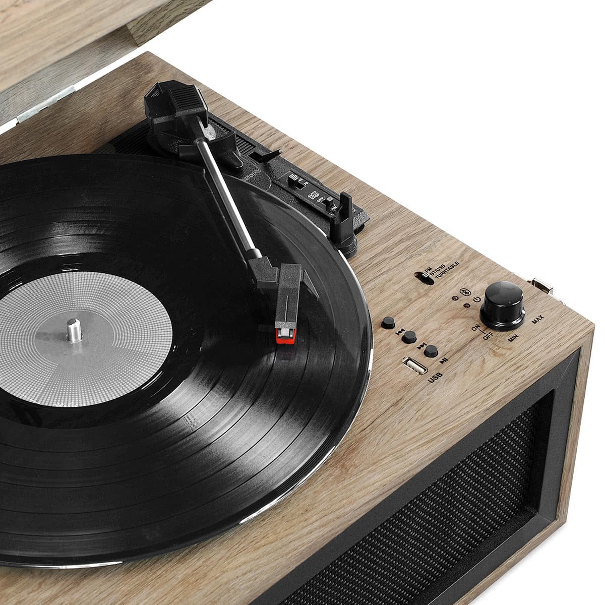 Victrola Liberty Bluetooth Record Player Stand with 3-Speed Turntable (Farmhouse Oatmeal)