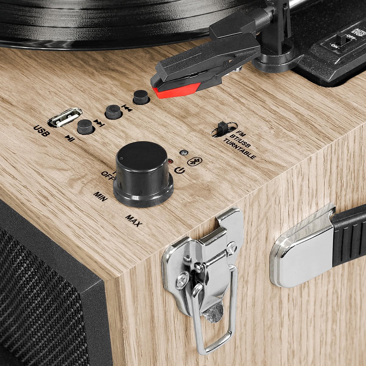 Victrola Liberty Bluetooth Record Player Stand with 3-Speed Turntable (Farmhouse Oatmeal)