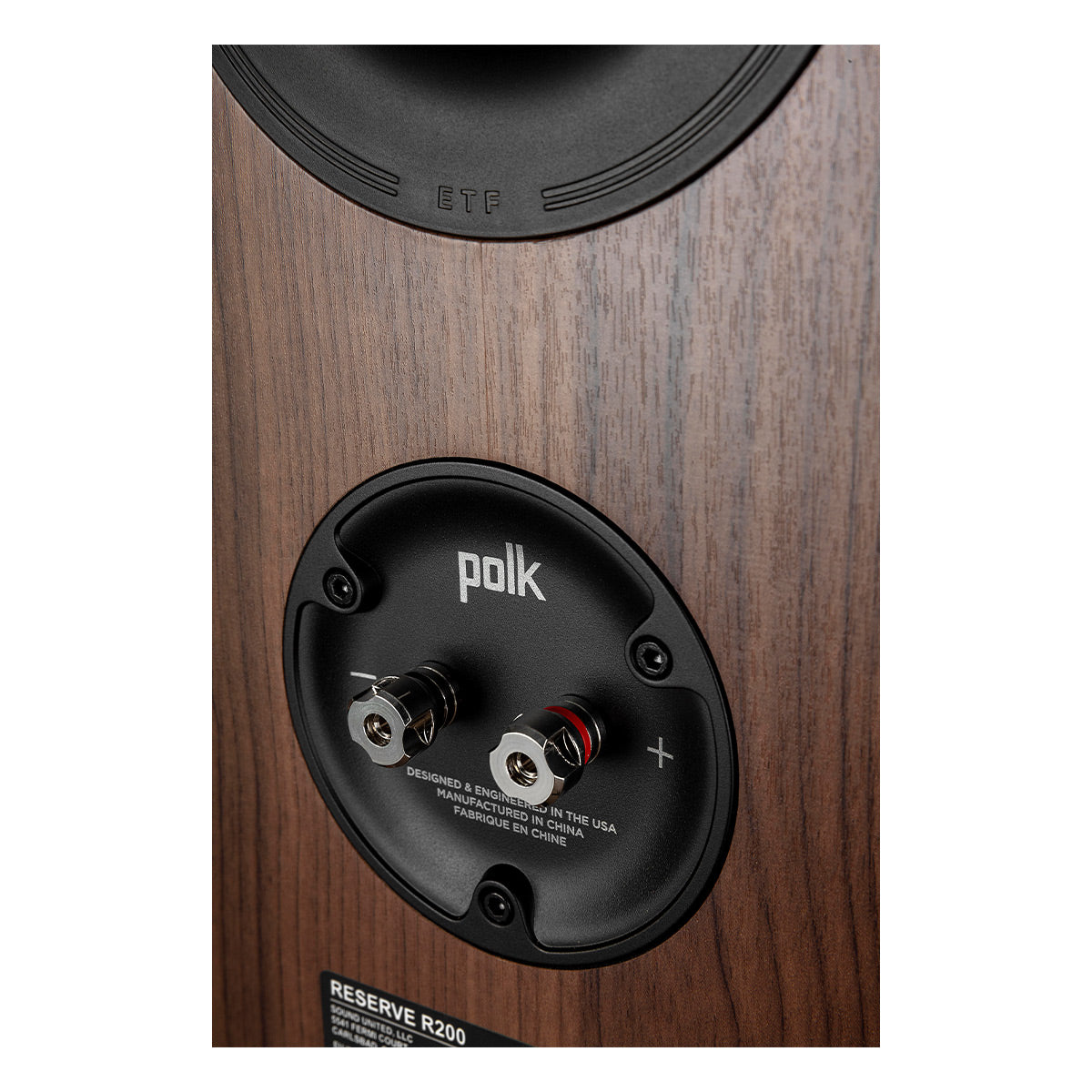 Polk Audio Reserve 200 Bookshelf Speaker Pair with 14 Gauge Speaker Wire - 50 Feet (Walnut)