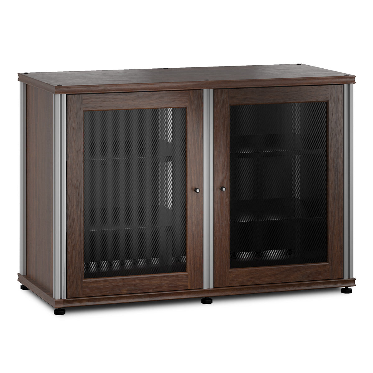 Salamander Synergy 323 Four Shelf AV Cabinet (Dark Walnut with Aluminum Posts)