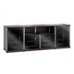 Salamander Designs Synergy 345 Quad AV Cabinet (Dark Walnut with Black Glass & Aluminum Posts)