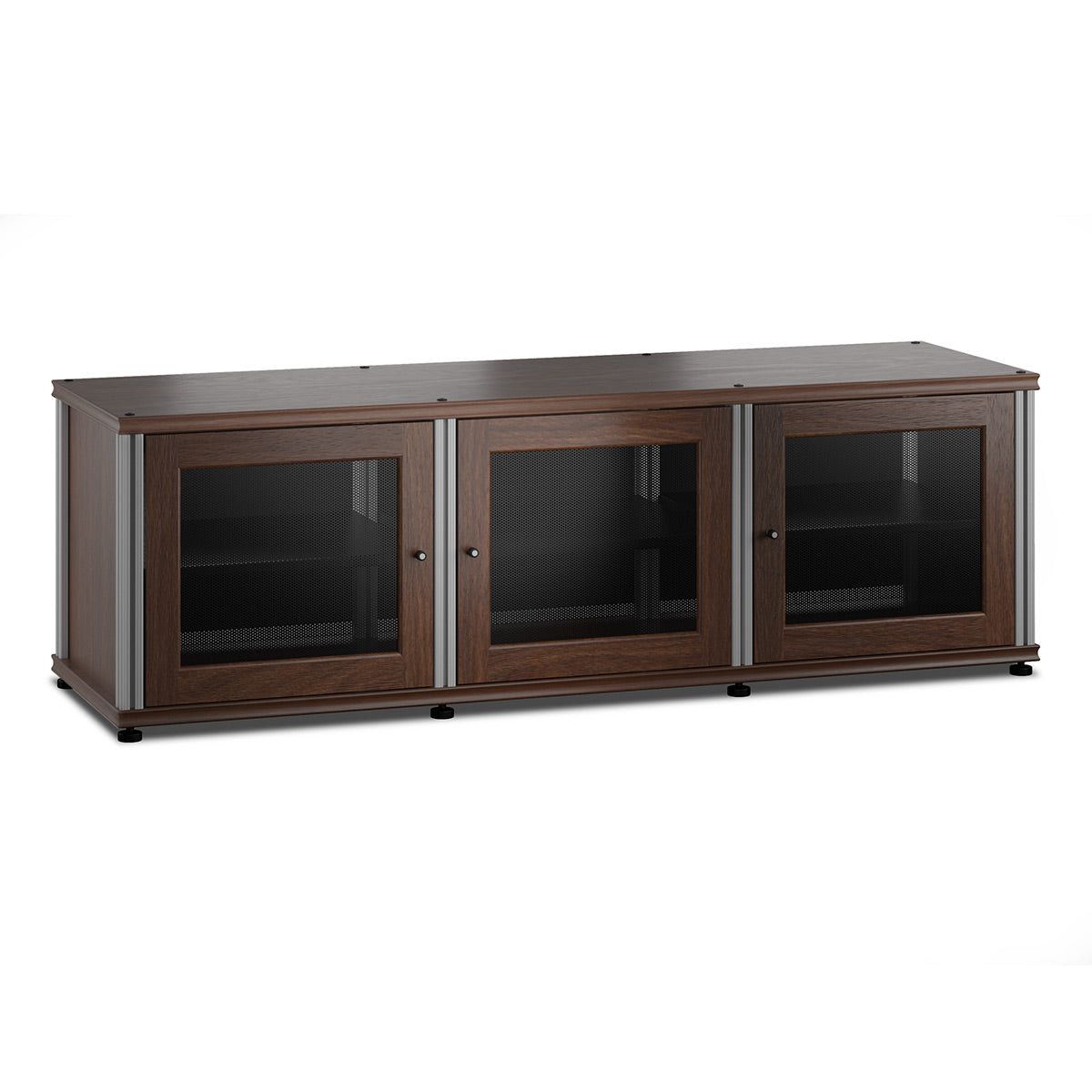 Salamander Designs Synergy 237 Triple AV Cabinet (Dark Walnut with Aluminum Posts)