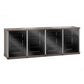 Salamander Designs Synergy 347 Quad AV Cabinet (Dark Walnut with Black Glass Doors & Aluminum Posts)