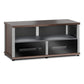 Salamander Designs Synergy 223 Twin AV Cabinet (Dark Walnut with Black Glass & Aluminum Posts)