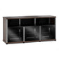 Salamander Designs Synergy 339 Triple AV Cabinet (Dark Walnut with Black Glass & Aluminum Posts)