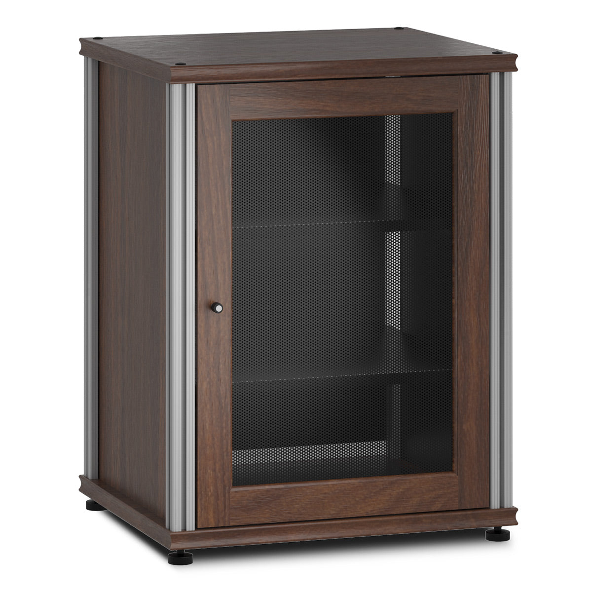 Salamander Designs Synergy 303 Single AV Cabinet (Dark Walnut with Aluminum Posts)