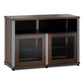 Salamander Designs Synergy 329 Twin AV Cabinet (Dark Walnut with Black Glass & Aluminum Posts)