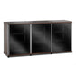 Salamander Designs Synergy 337 Triple AV Cabinet (Dark Walnut with Black Glass & Aluminum Posts)