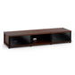 Salamander Designs Synergy 131 Triple AV Cabinet (Dark Walnut with Black Glass Doors & Black Posts)