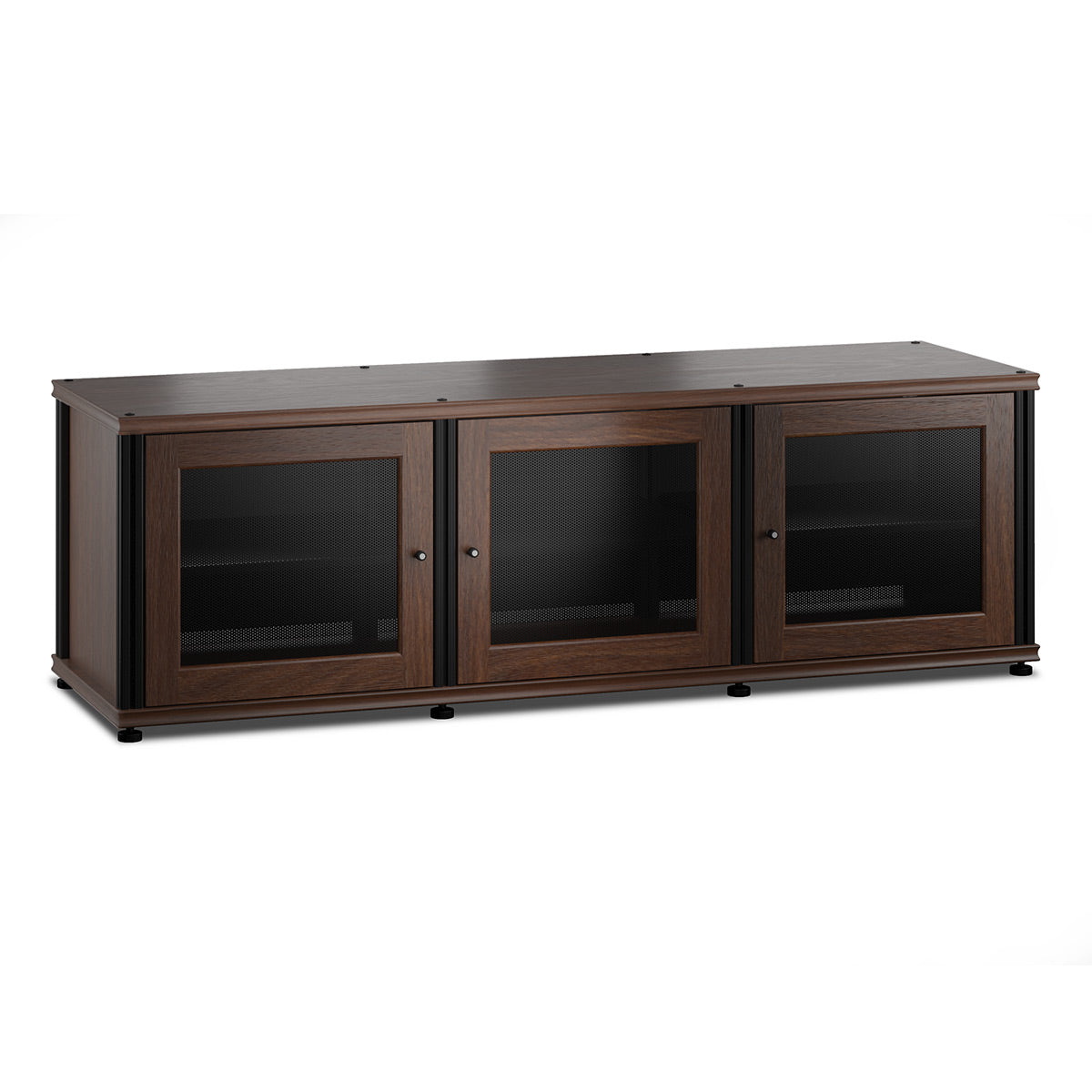 Salamander Designs Synergy 237 Triple AV Cabinet (Dark Walnut with Black Posts)