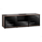 Salamander Designs Synergy 236 Triple AV Cabinet (Dark Walnut with Black Glass & Black Posts)