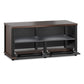 Salamander Designs Synergy 223 Twin AV Cabinet (Dark Walnut with Black Glass & Black Posts)