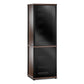 Salamander Designs Synergy 703 AV Cabinet (Dark Walnut with Black Glass Doors & Black Posts)