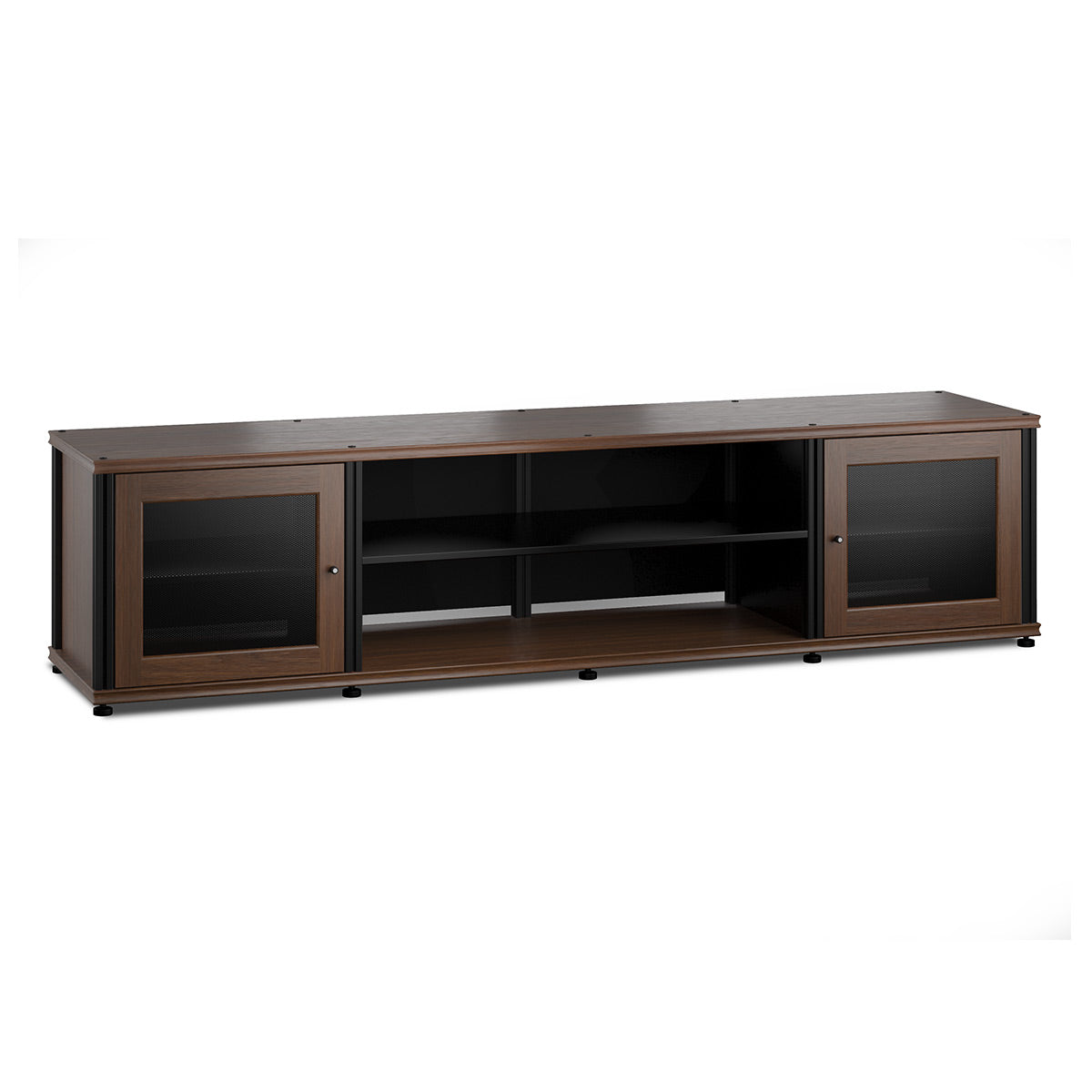 Salamander Designs Synergy 248 Quad AV Cabinet (Dark Walnut with Black Posts)