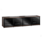 Salamander Designs Synergy 247 Quad AV Cabinet (Walnut with Black Glass Doors & Black Posts)