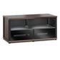 Salamander Designs Synergy 223 Twin AV Cabinet (Dark Walnut with Black Glass & Black Posts)