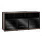 Salamander Designs Synergy 339 Triple AV Cabinet (Dark Walnut with Black Glass & Black Posts)