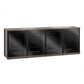 Salamander Designs Synergy 347 Quad AV Cabinet (Dark Walnut with Black Glass Doors & Black Posts)