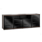 Salamander Designs Synergy 345 Quad AV Cabinet (Dark Walnut with Black Glass & Black Posts)