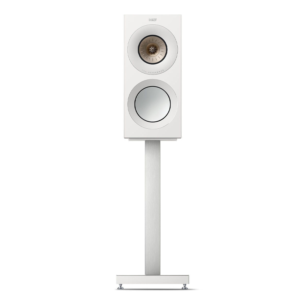 KEF Reference 1 Meta Bookshelf Speaker - Pair (High-Gloss White/Champagne)