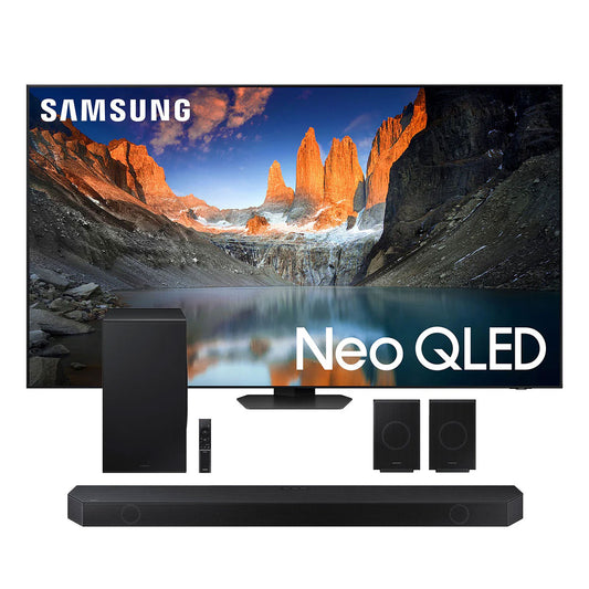 Samsung QN55QN90DA 55" 4K Neo QLED Smart TV (2024) with HW-Q990D 11.1.4-Channel Wireless Dolby Atmos Soundbar, Wireless Surround Speakers and Subwoofer
