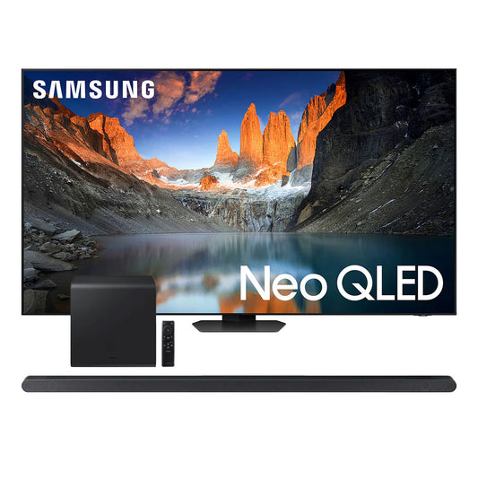 Samsung QN55QN90DA 55" 4K Neo QLED Smart TV (2024) with HW-S800D 3.1.2-Channel Soundbar and Wireless Subwoofer
