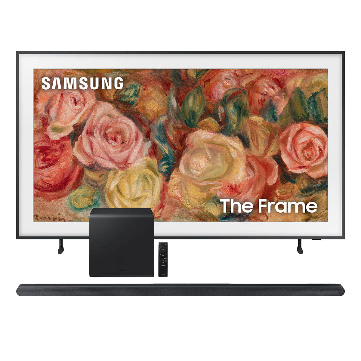 Samsung QN65LS03DA 65" 4K The Frame QLED HDR Smart TV (2024) with HW-S800D 3.1.2-Channel Soundbar and Wireless Subwoofer