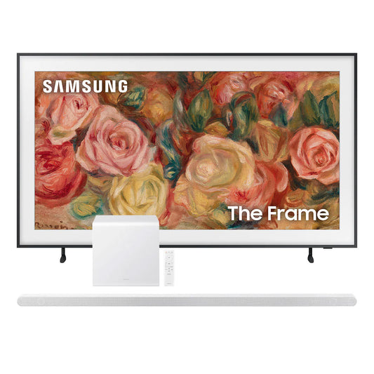 Samsung QN75LS03DA 75" 4K The Frame QLED HDR Smart TV (2024) with HW-S801D 3.1.2-Channel Soundbar and Wireless Subwoofer (White)