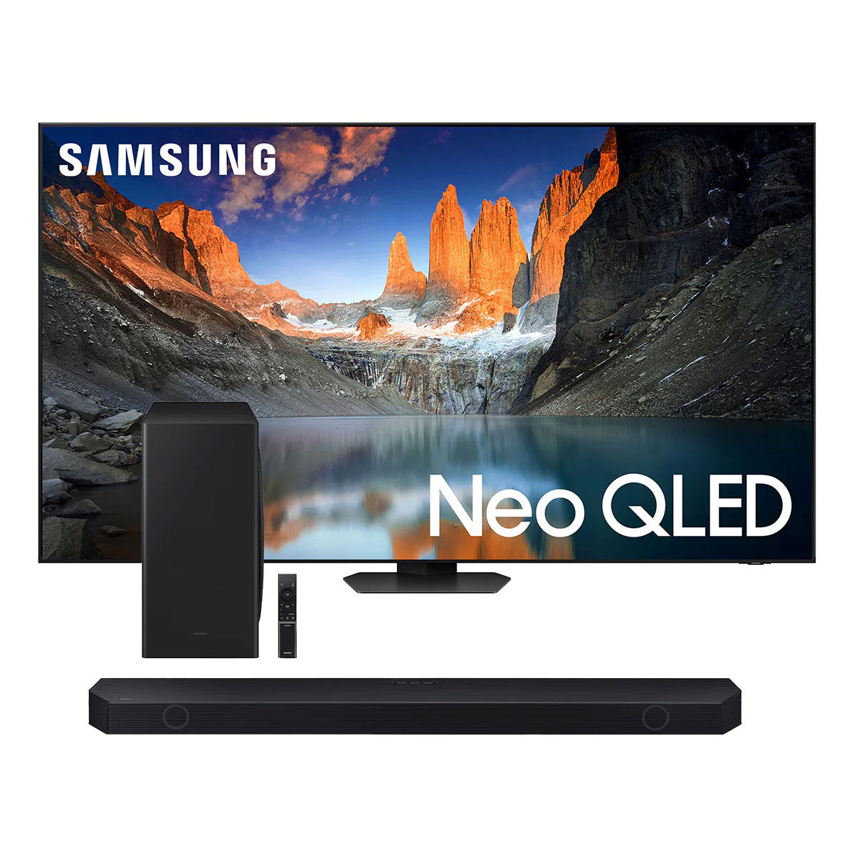 Samsung QN75QN90DA 75" 4K Neo QLED Smart TV (2024) with HW-Q800D 5.1.2-Channel Soundbar and Wireless Subwoofer