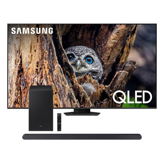 Samsung QN75Q80DA 75" 4K QLED Smart TV (2024) with HW-S700D 3.1-Channel Soundbar and Wireless Subwoofer
