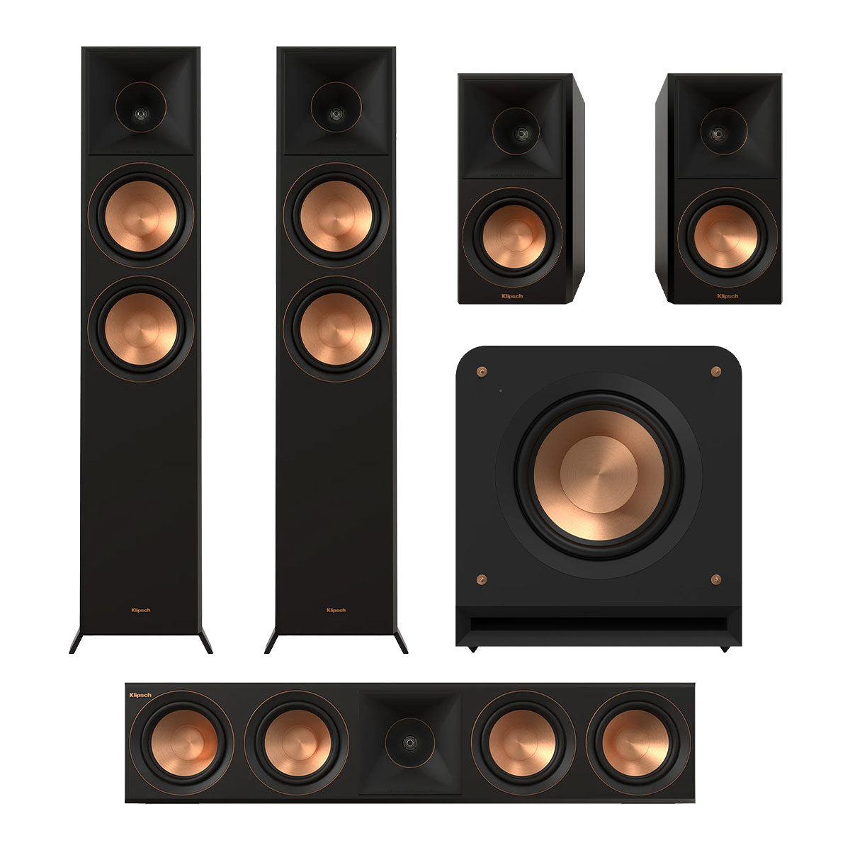 Klipsch Reference Premiere RP-6000F II 5.1 Dolby Atmos Home Theater System (Ebony)