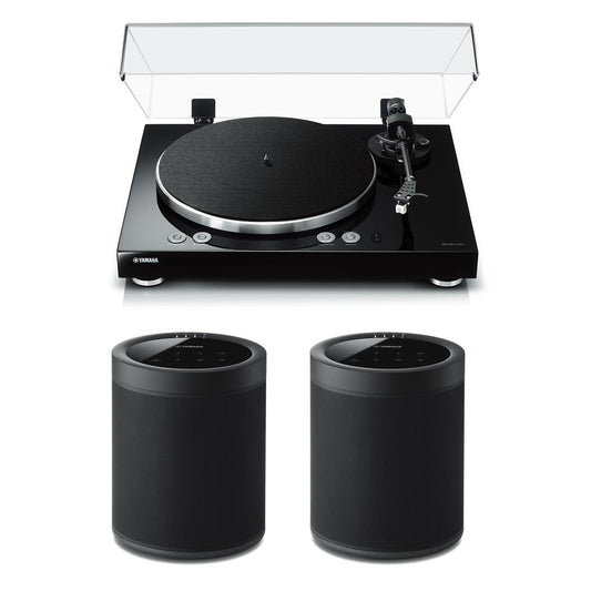 Yamaha MusicCast Vinyl 500 Turntable with MusicCast 20 Wireless Speakers - Pair (Black)