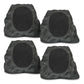 Victrola Rock Speaker Connect Bluetooth Outdoor Speaker with Solar Charging - 4 Pack (Granite)