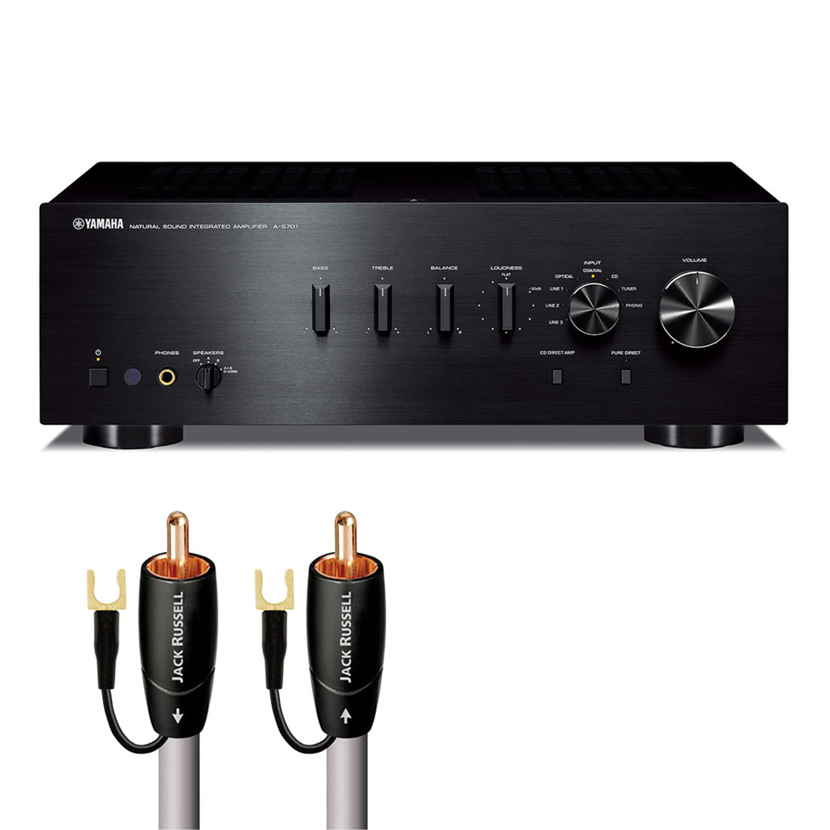 Yamaha A-S701 Amplifier Bundle with AudioQuest Jack Russell Cable (Black)