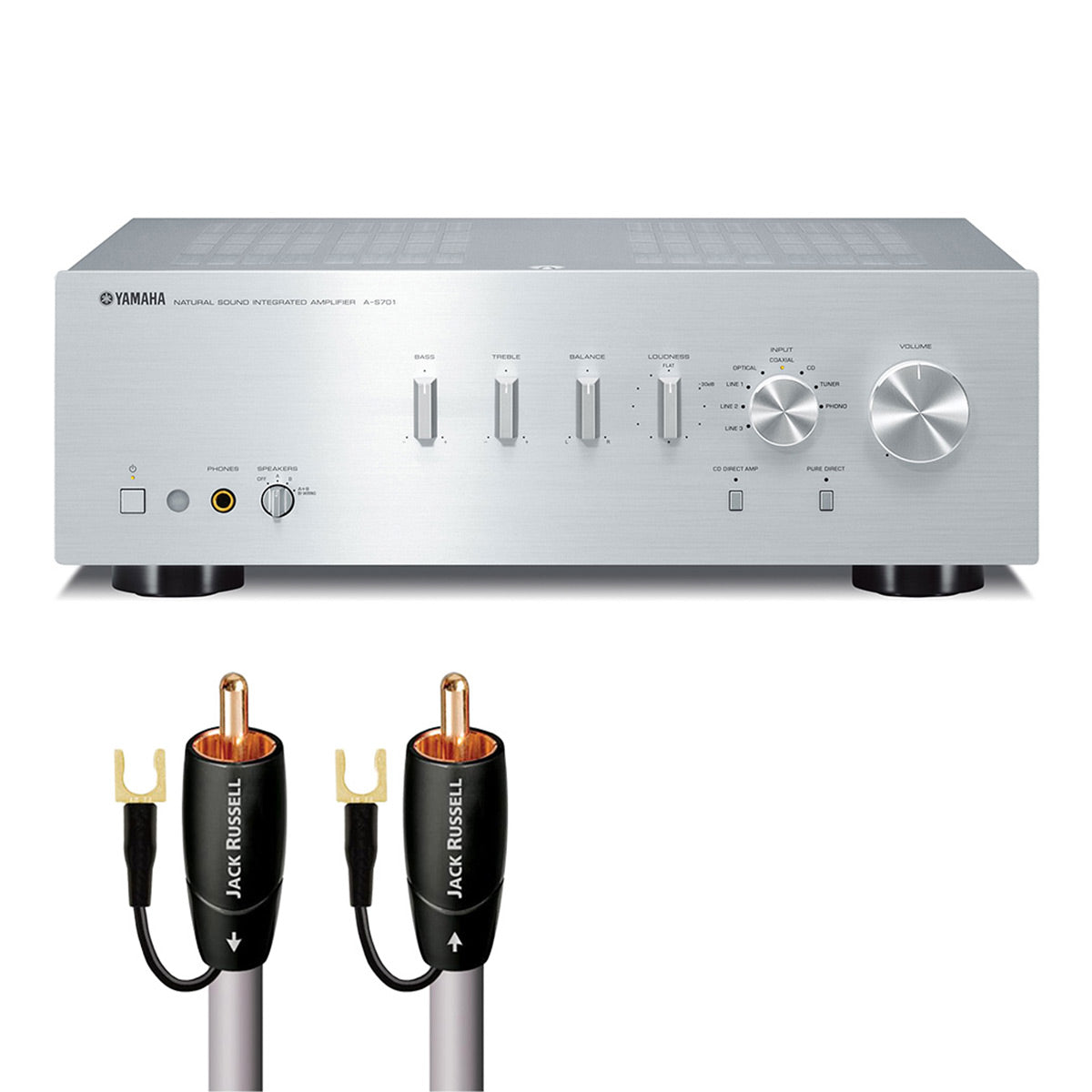 Yamaha A-S701 Amplifier Bundle with AudioQuest Jack Russell Cable (Silver)