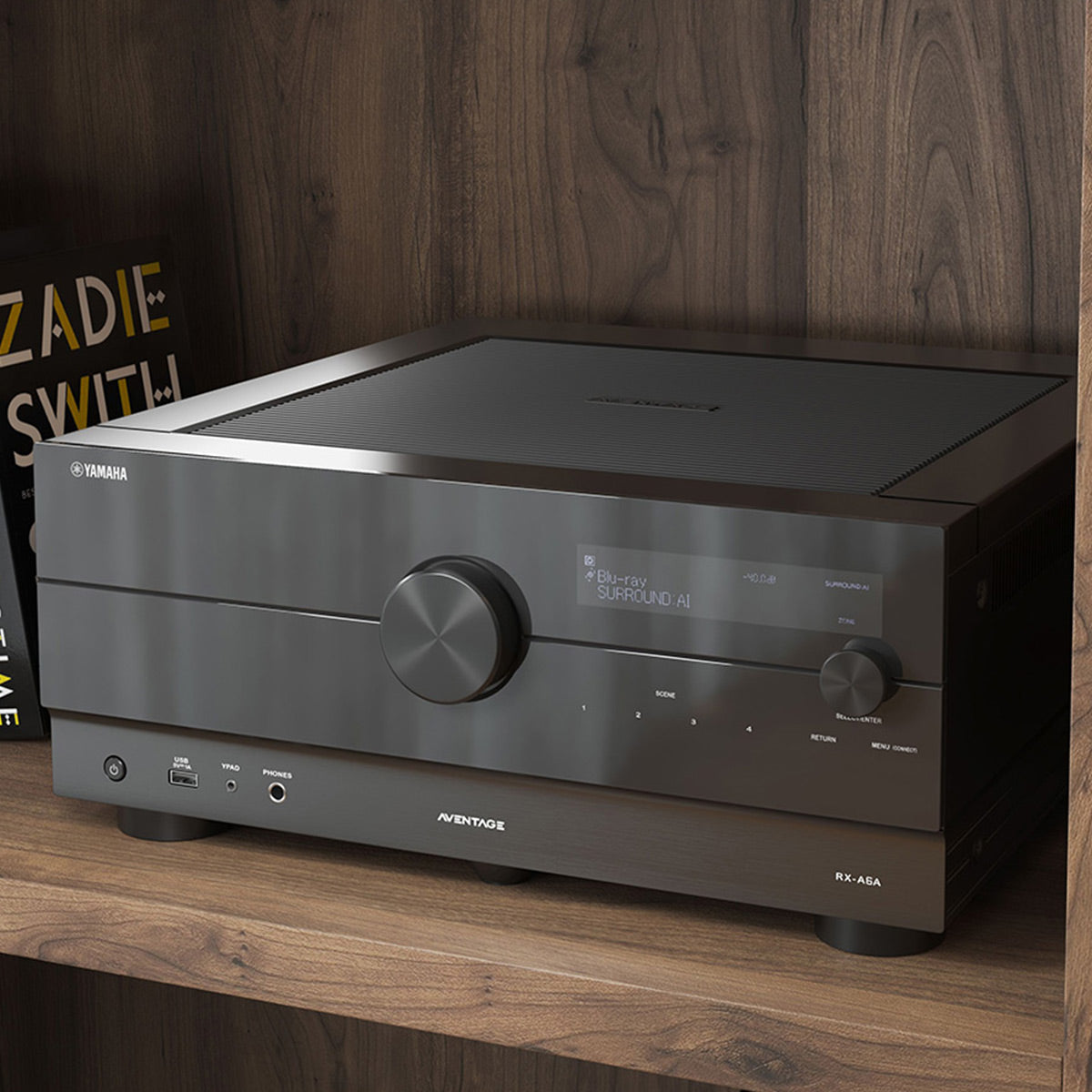 Yamaha RX-A6A AVENTAGE 9.2 Channel AV Receiver with Sanus Ultra High Speed 8K 6.56 ft. HDMI 2.1 Cable