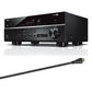 Yamaha RX-V385BL 5.1 Channel AV Receiver with Sanus Ultra High Speed 8K 6.56 ft. HDMI 2.1 Cable