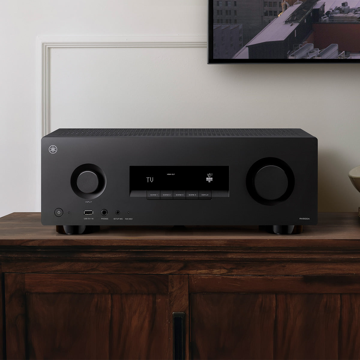 Yamaha RX500A 7.2-Ch 8K AV Receiver Bundle with AudioQuest Sky 3m HDMI