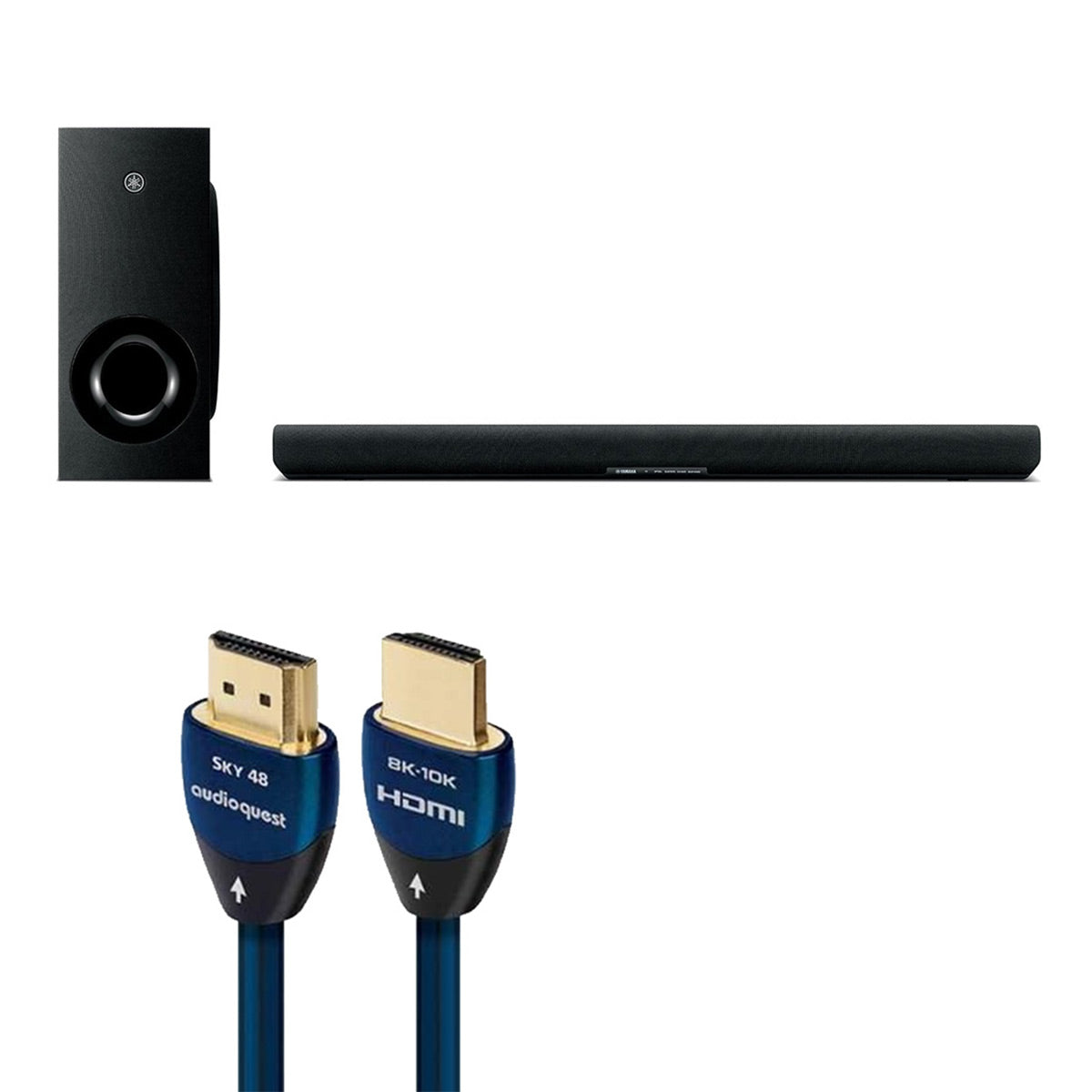 Yamaha SR-B40A Sound Bar Bundle w/ Wireless Sub & AudioQuest Sky 3m HDMI