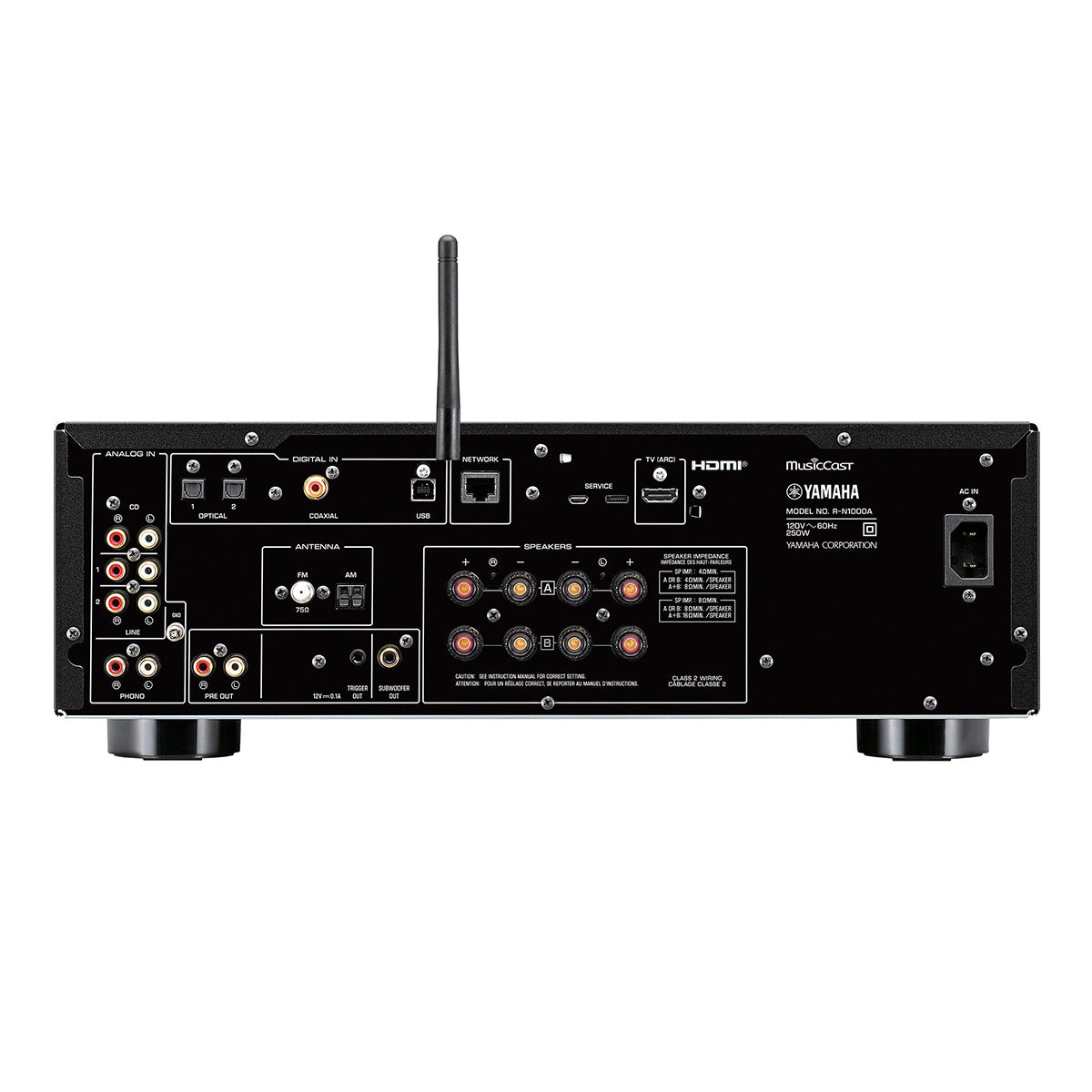 Yamaha Yamaha R-N1000A Network Receiver Bundle with AudioQuest Sky 3m HDMI (Silver)