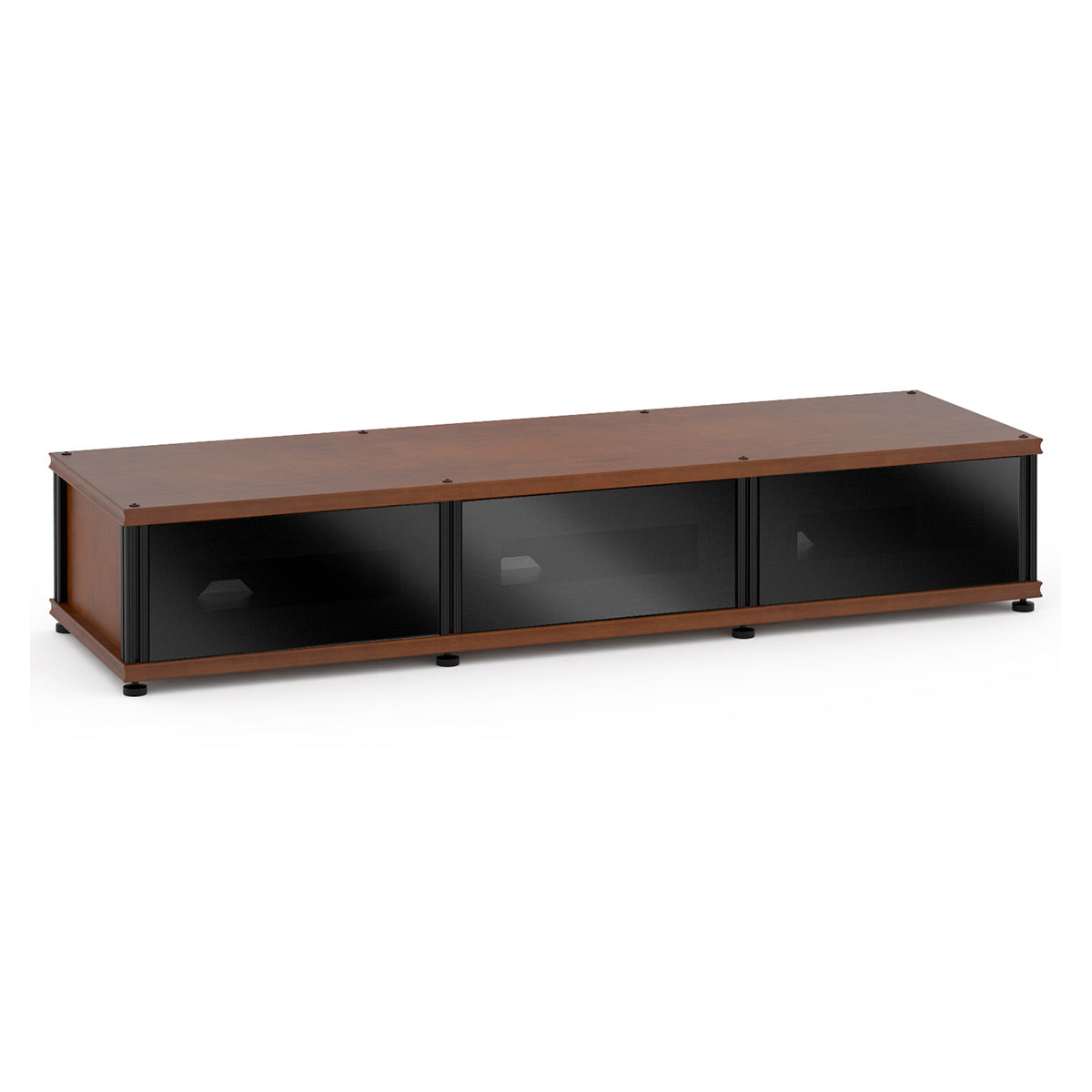 Salamander Designs Synergy 134 Triple AV Cabinet (American Cherry with Black Glass Doors & Black Posts)