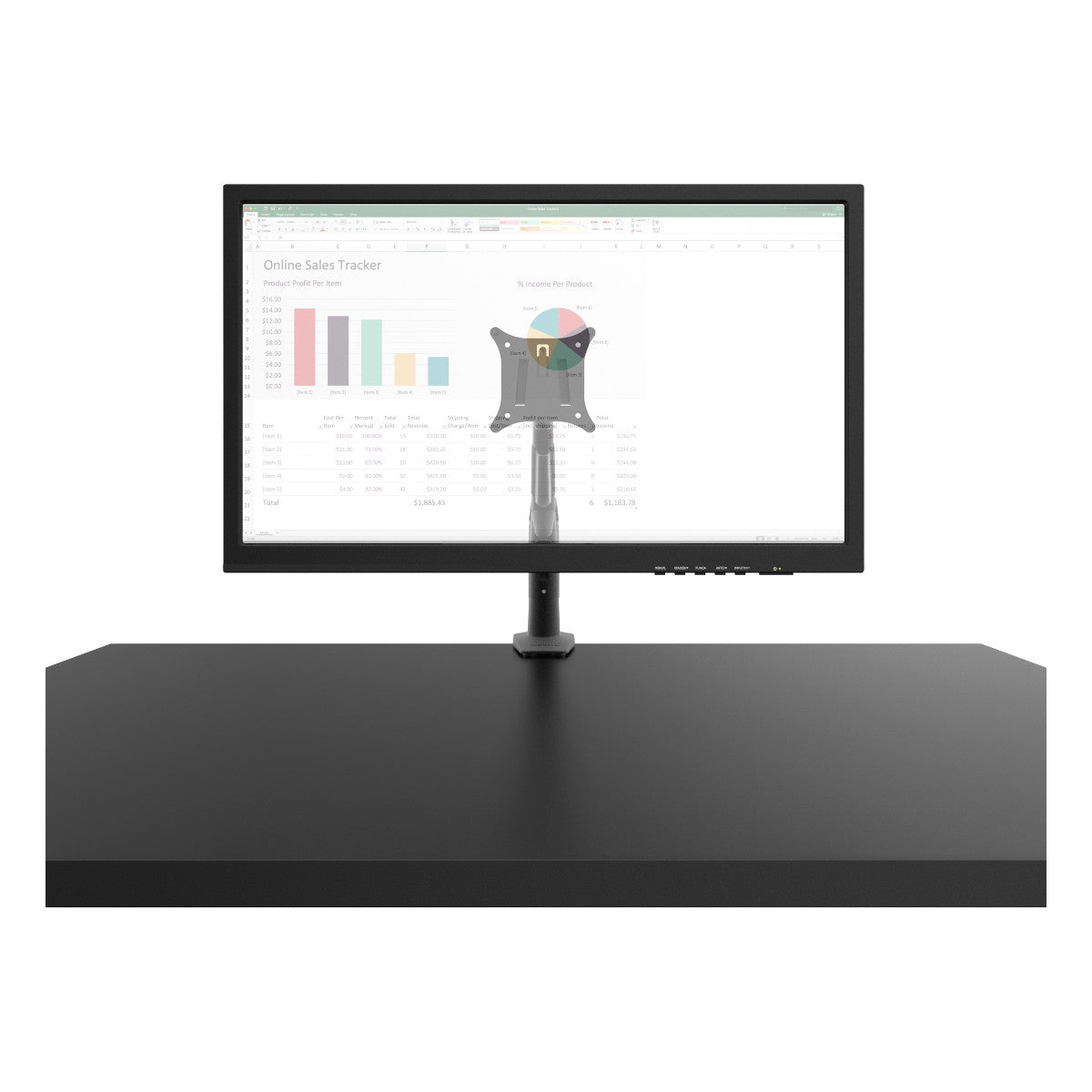 Kanto DMS1000 Desktop Monitor Mount for 17" - 32" Displays with Gas-Shock (Silver)