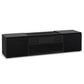 Salamander Chameleon Credenza Chicago UST Media Cabinet - Grass Texture, Black Oak Doors, Black Oak Sides, Black Solid Surface Top