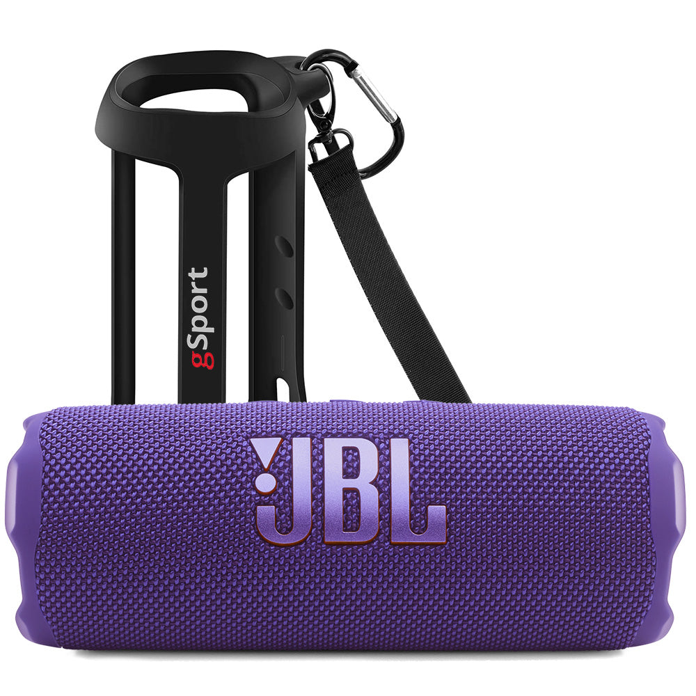 JBL FLIP 7 Waterproof Portable Speaker Bundle with gSport Silicone Sleeve (Purple)