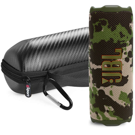 JBL FLIP 7 Waterproof Portable Speaker Bundle with gSport Carbon Fiber Case (Camo)