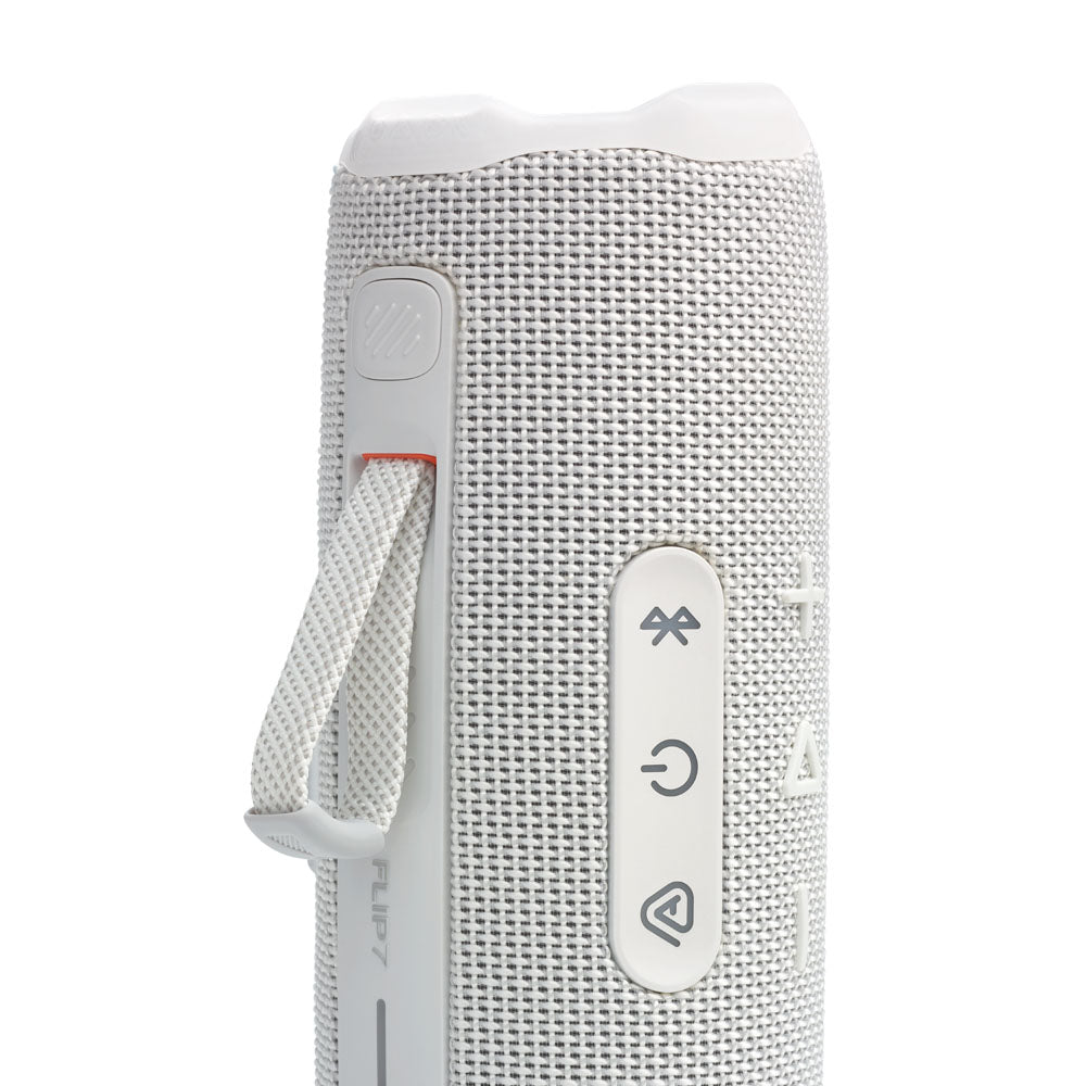 JBL FLIP 7 Waterproof Portable Speaker Bundle with gSport Silicone Sleeve (White)