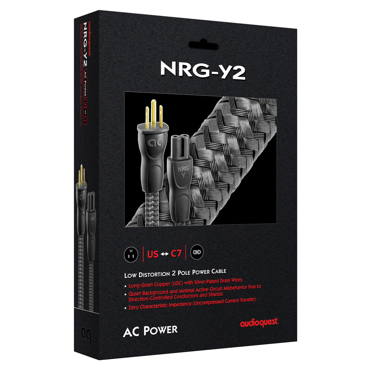 AudioQuest NRG-Y2 Low-Distortion 2-Pole AC Power Cable - 3.28' (1m)