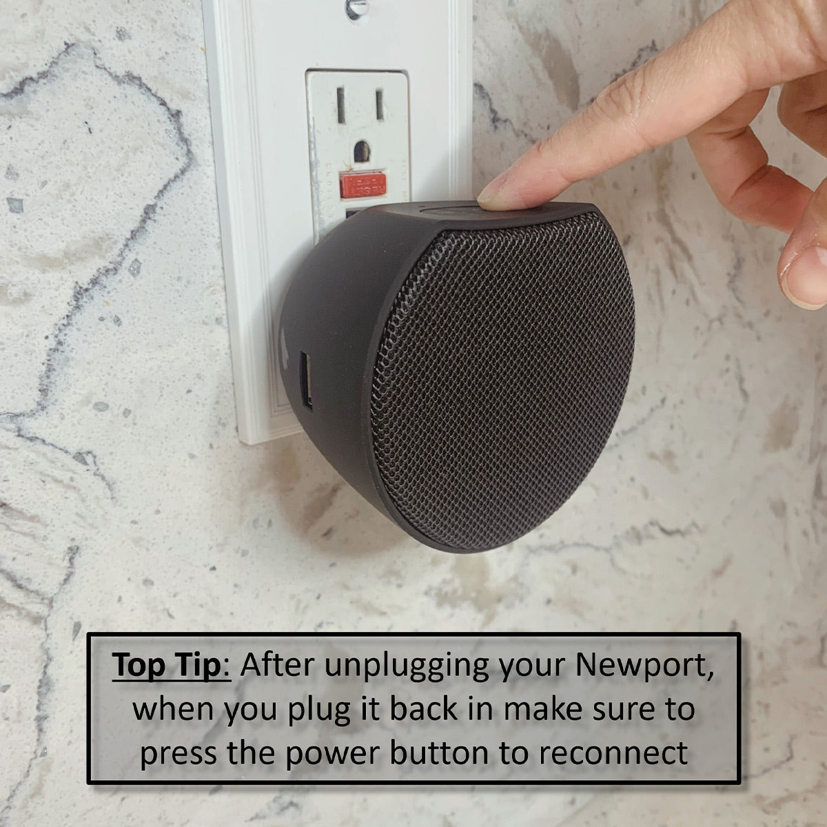 OC Acoustic Newport Plug-in Outlet Speaker with Bluetooth 5.1 and