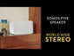 Sonos Five Wireless Speaker for Streaming Music with Sanus Wireless Speaker Stand - Each (White)